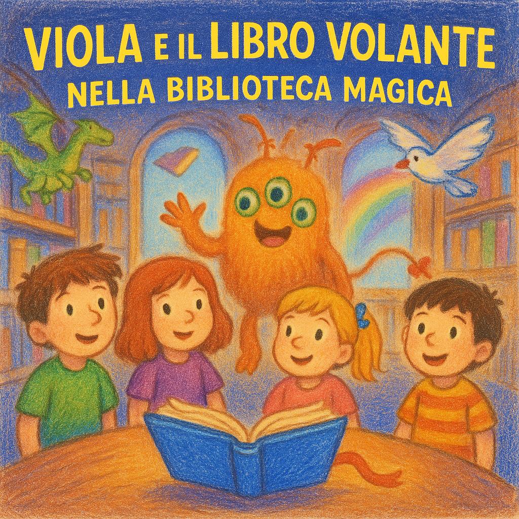 Viola e il Libro Volante nella Biblioteca Magica